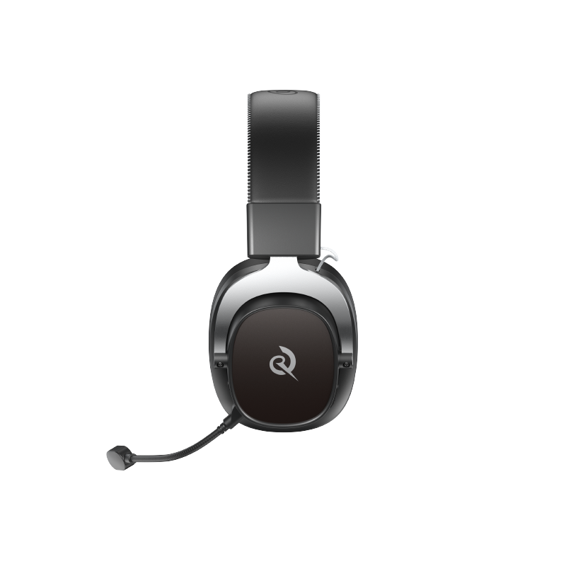 Auricular gaming Heroad VT200 Edição Tri-Mode com microfone e design elegante em preto e prata.