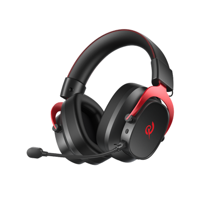 Auricular gaming Heroad VT200 Edição Tri-Mode com microfone, preto-vermelho, para PC, PS4, Xbox e dispositivos móveis.