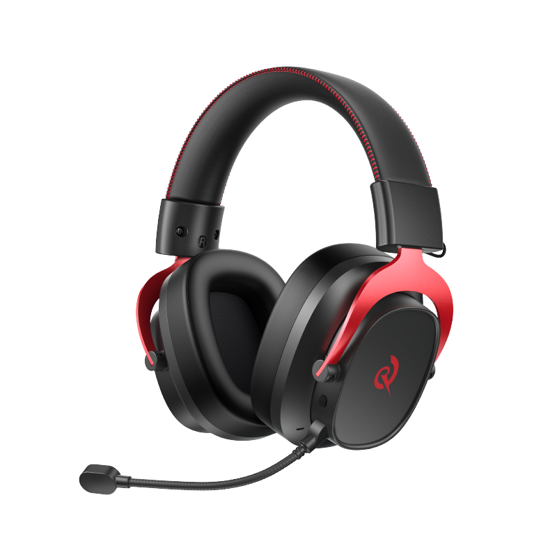 Auricular gaming Heroad VT200 Edição Tri-Mode com detalhe vermelho e microfone, preto-vermelho, para experiências de jogo imersivas.