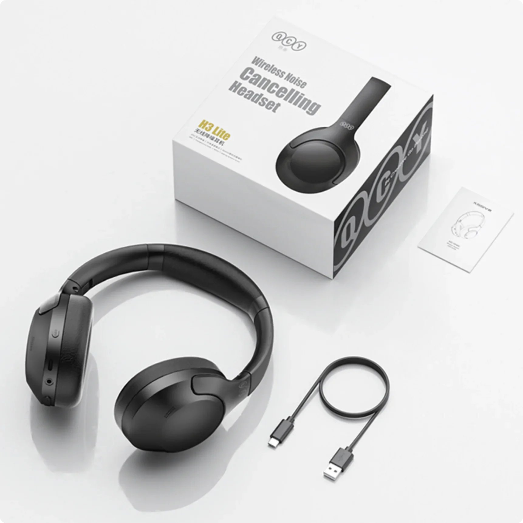 Auriculares sem fios QCY H3 Lite com cancelamento de ruído.