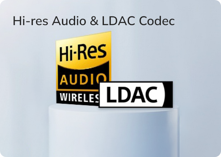 Logótipo Hi-Res Audio e Codec LDAC – Tecnologia Audiovisual Sem Fios Premium