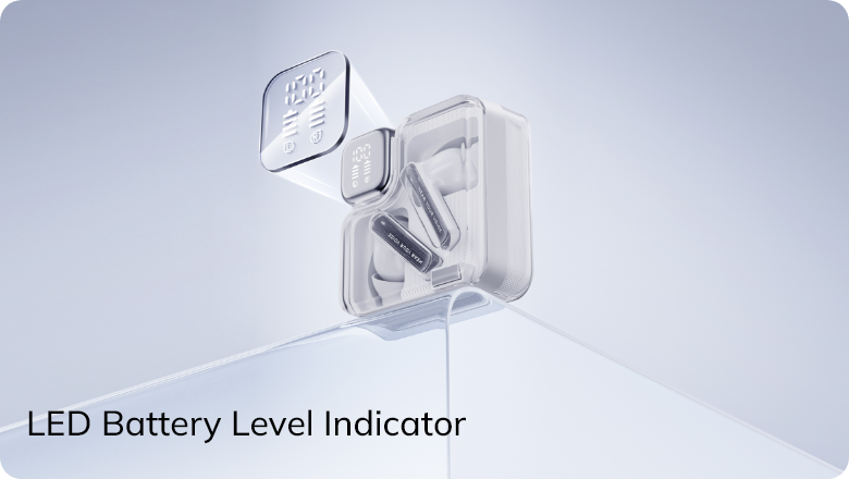 Indicador de nível de bateria LED para auscultadores sem fios