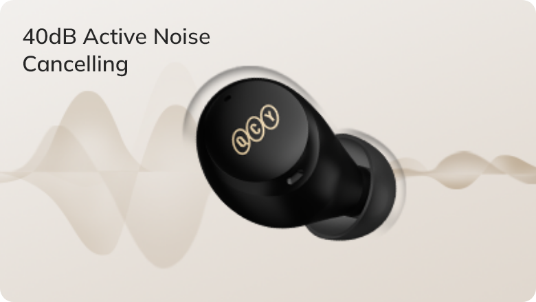 Auriculares QCY com cancelamento ativo de ruído de 40dB