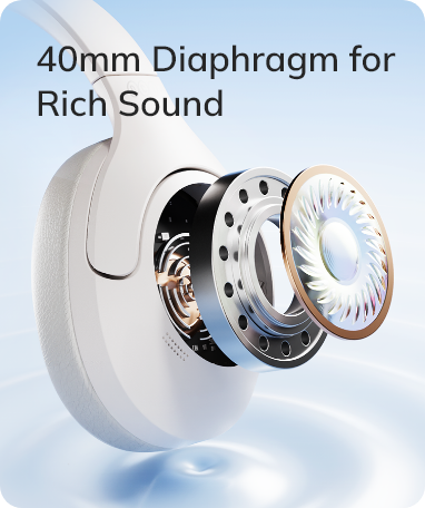 Auscultadores de diafragma de 40 mm para um som rico.