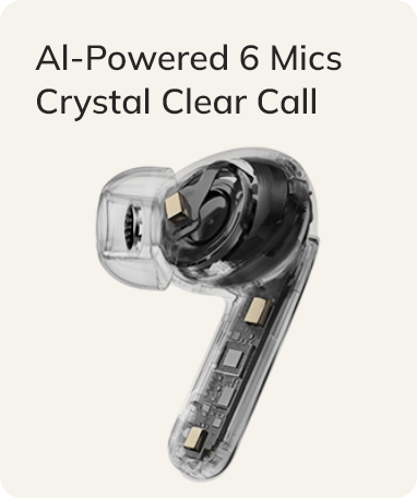 Auriculares sem fios com 6 microfones controlados por IA para chamadas cristalinas e qualidade de voz ótima.
