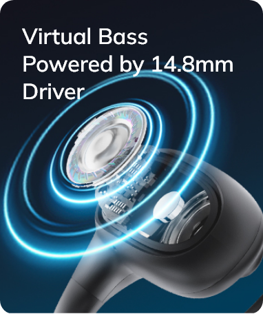 Auriculares com Bass Virtual e altifalantes de 14,8 mm para um som potente.