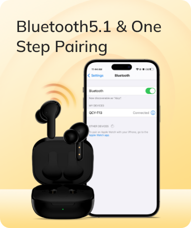 Auriculares Bluetooth 5.1 com emparelhamento num só passo: ligação rápida ao smartphone, prazer sem fios.