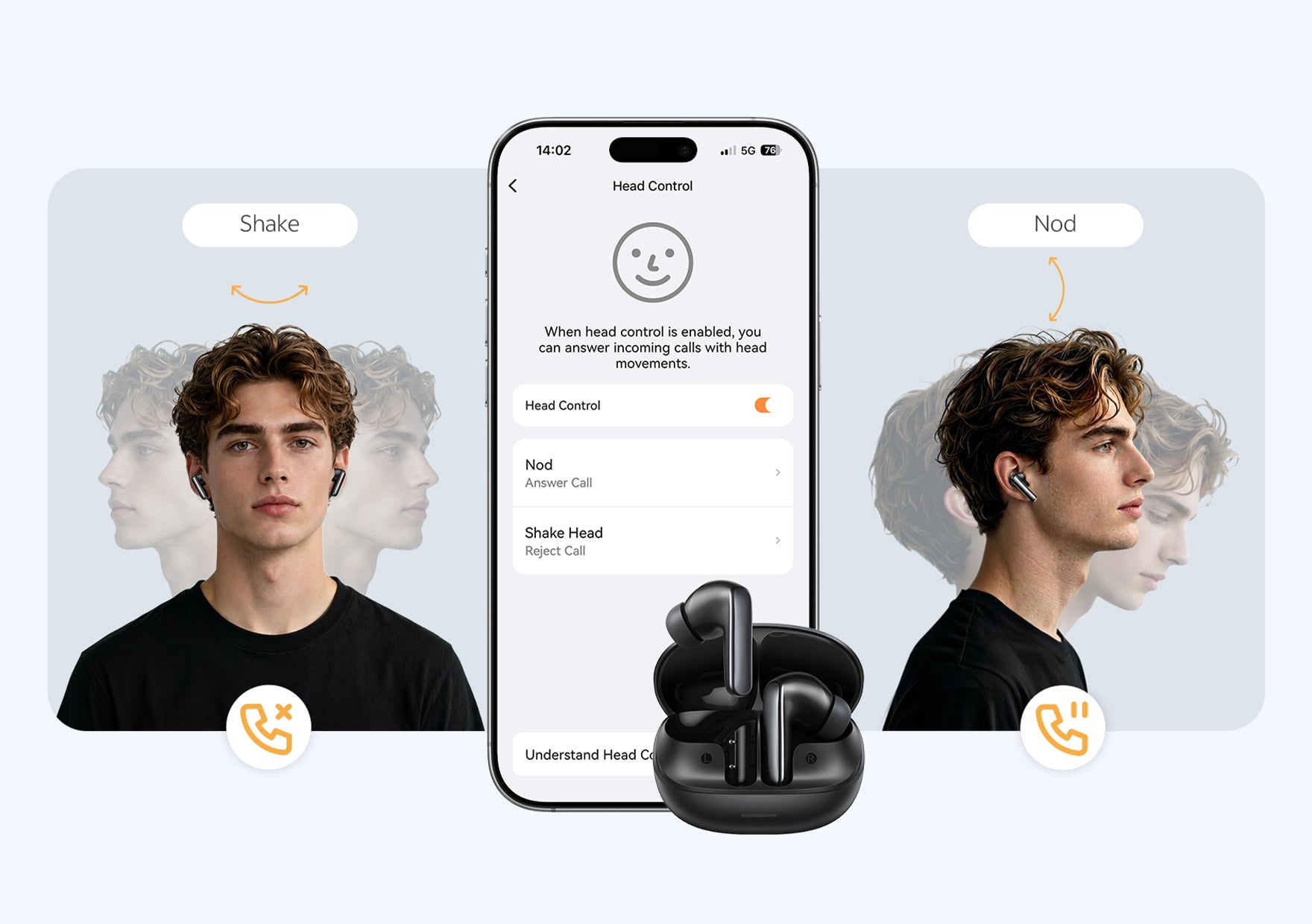 Controlo de cabeça para AirPods Pro: acenar para atender, sacudir para rejeitar chamadas.