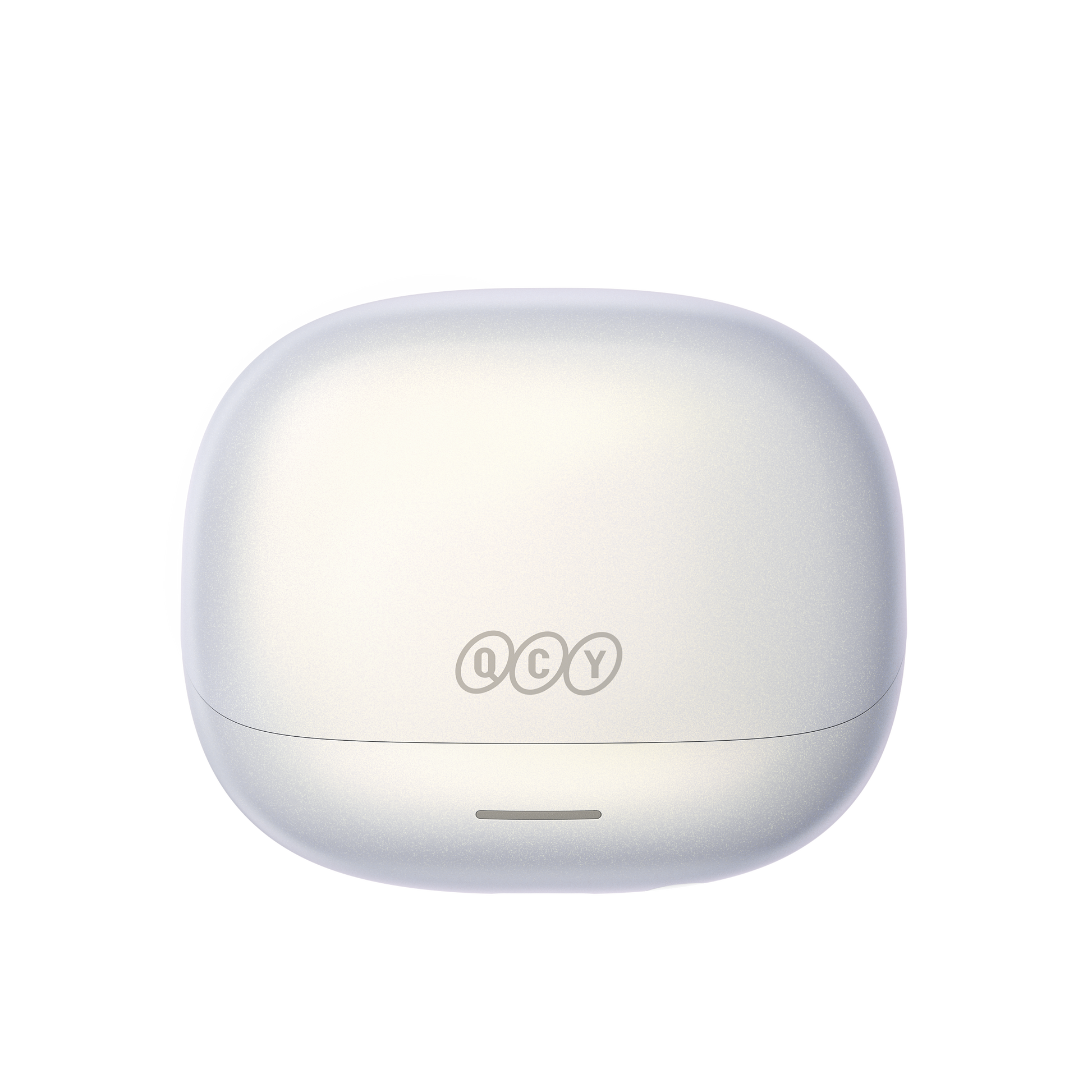 QCY MeloBuds N65 – auriculares Bluetooth elegantes brancos com estojo de carregamento e design moderno.