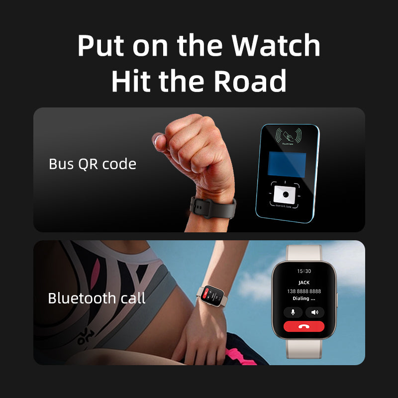 QCY Urban GS Smart Watch displaying time, date, and health metrics on a modern and sleek screen