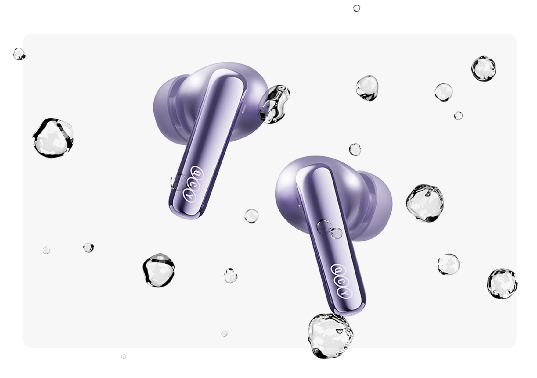 Auriculares True Wireless Lila com proteção contra água.