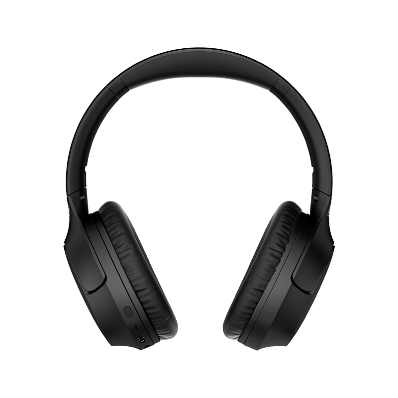 Auscultadores Over-Ear Schwarze QCY H2 Pro, vista frontal direta com auriculares simétricos e arco de cabeça confortável.