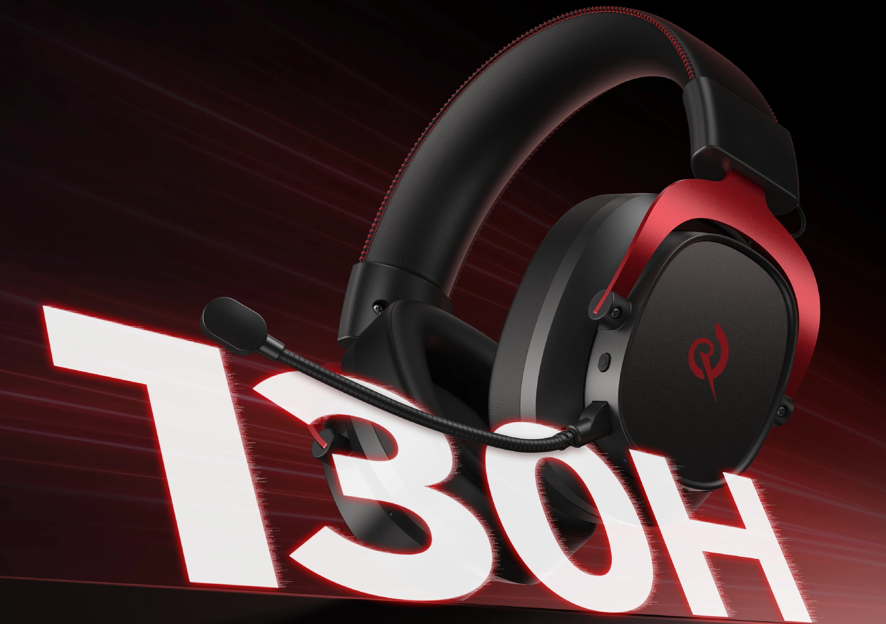 Auricular Gaming Redragon T30H com microfone, design preto e vermelho para PC e consolas.
