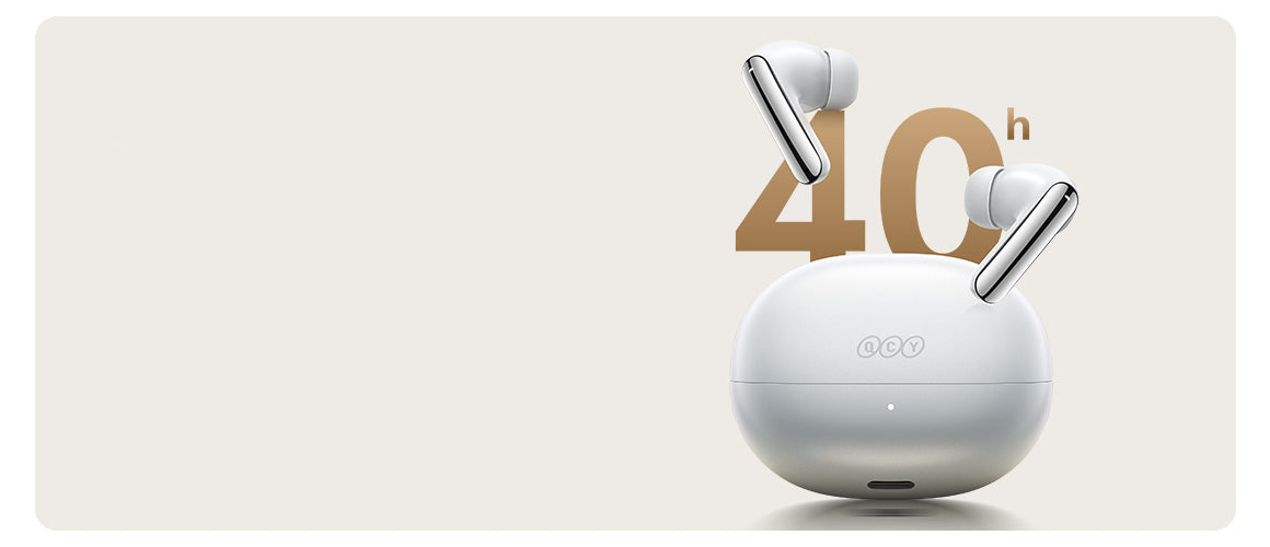 Auriculares Bluetooth QCY T13 com 40h de autonomia, brancos