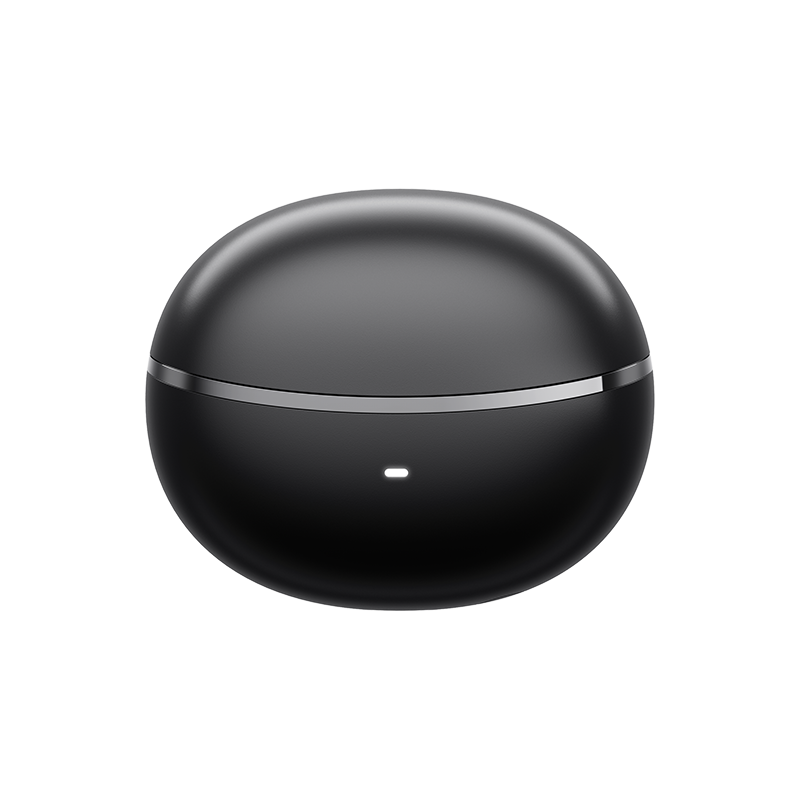 QCY MeloBuds N70 Preto: Estojo de carregamento fechado preto mate com carregamento sem fios