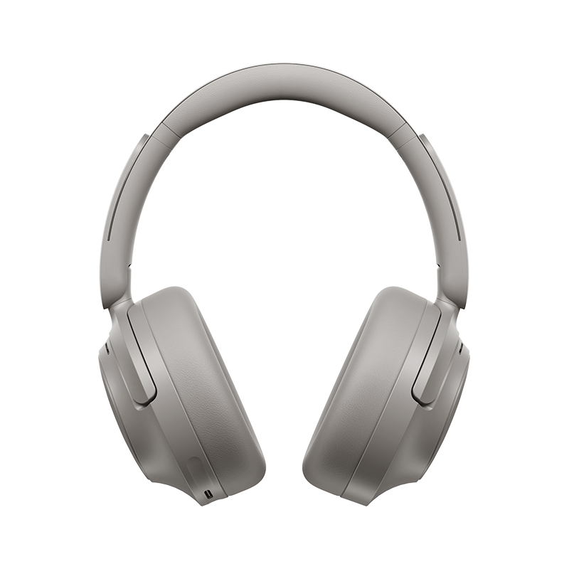 Auscultadores Over-Ear ANC Graue QCY H3S, vista frontal direta, superfície mate moderna em tons neutros.